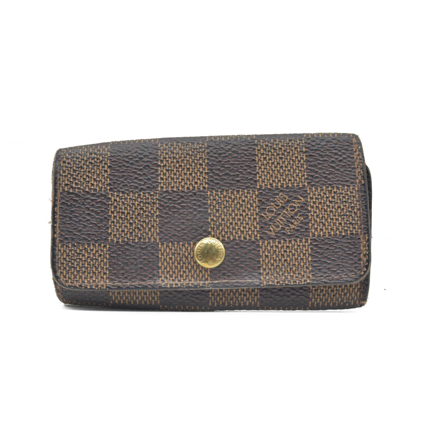 $345 2000 Louis Vuitton  Damier Ebene Multicles 4 Key Holder FL0026 CONSIGNMENT