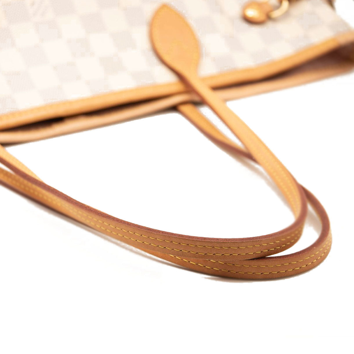 LOUIS VUITTON Damier Azur Neverfull MM White Rose Ballerine Tote