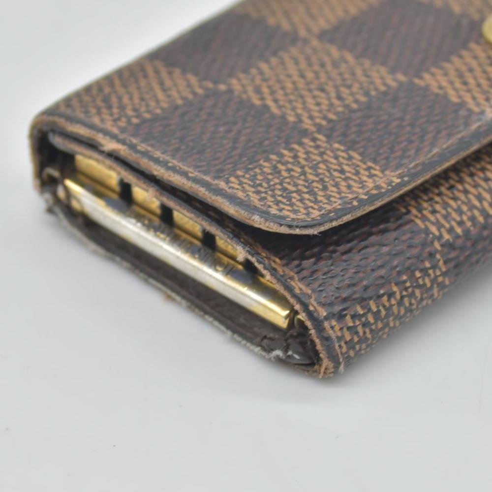 $345 2000 Louis Vuitton  Damier Ebene Multicles 4 Key Holder FL0026 CONSIGNMENT