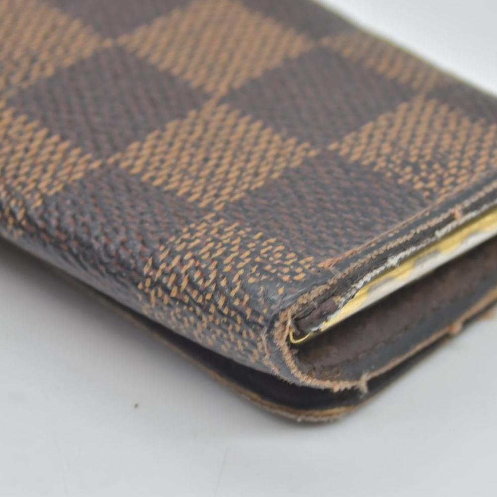 $345 2000 Louis Vuitton  Damier Ebene Multicles 4 Key Holder FL0026 CONSIGNMENT