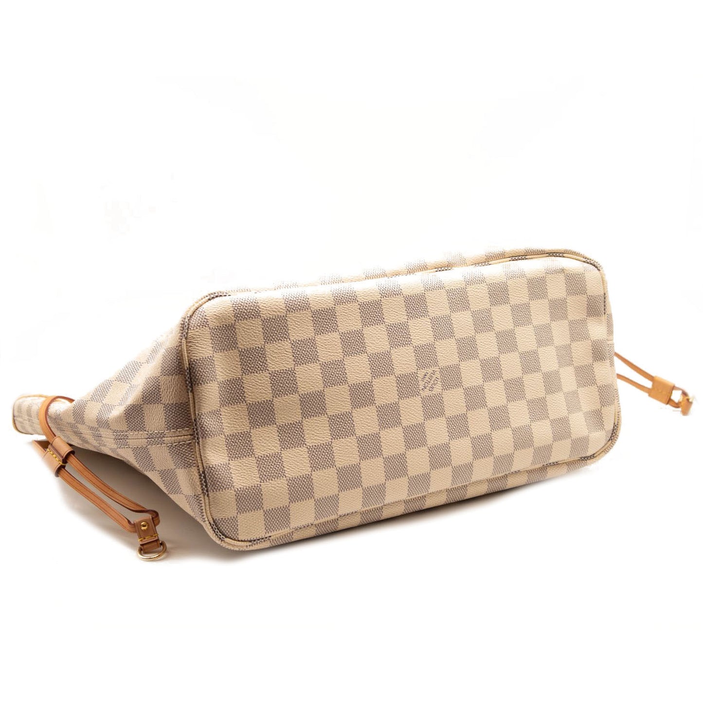 LOUIS VUITTON Damier Azur Neverfull MM White Rose Ballerine Tote