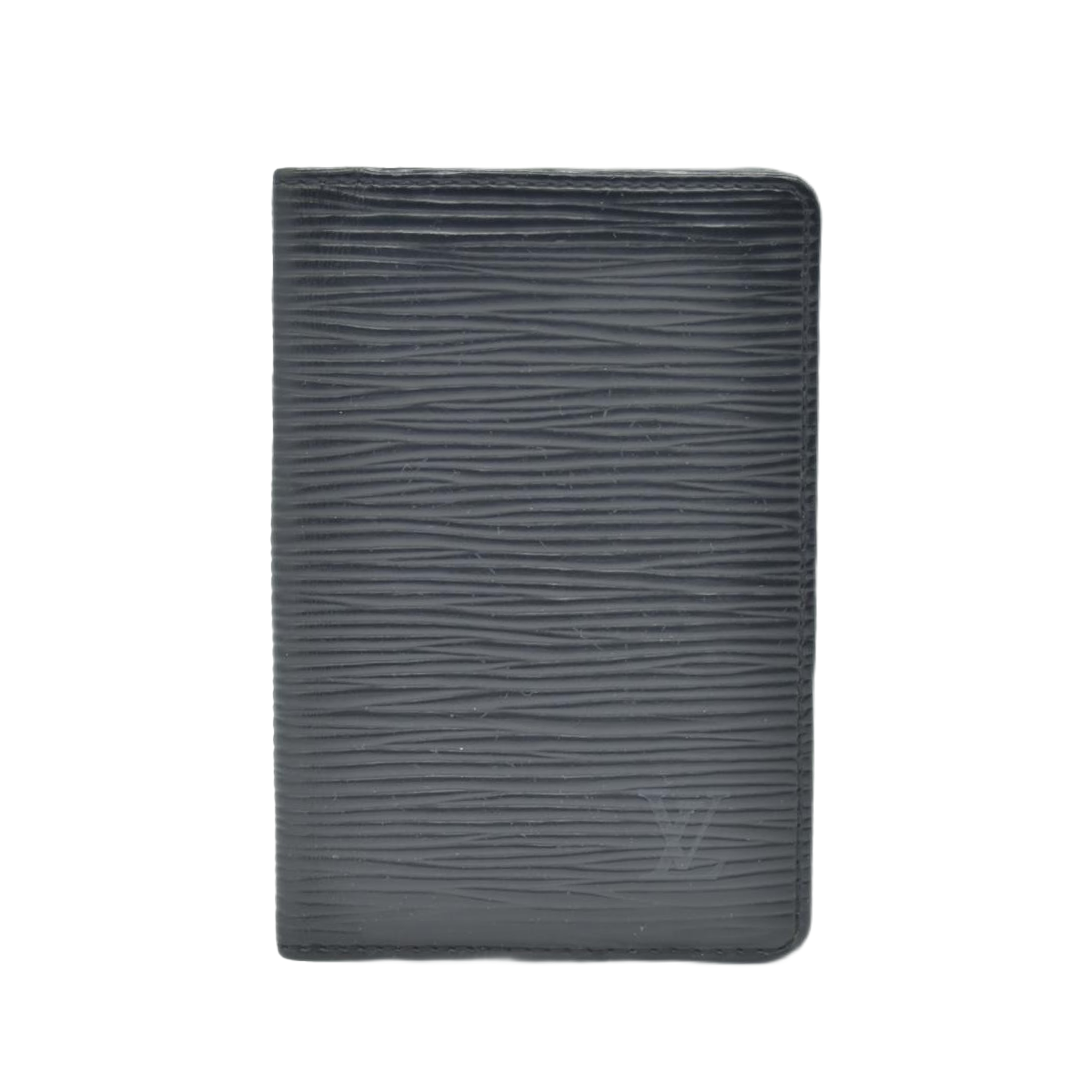 $415 LOUIS VUITTON Black Epi Leather Pocket Organizer CONSIGNMENT