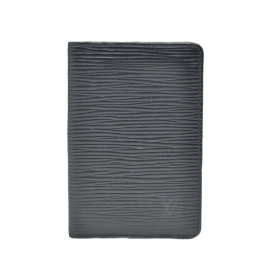 $415 2003 LOUIS VUITTON Black Epi Leather Pocket Organizer CONSIGNMENT SP0043