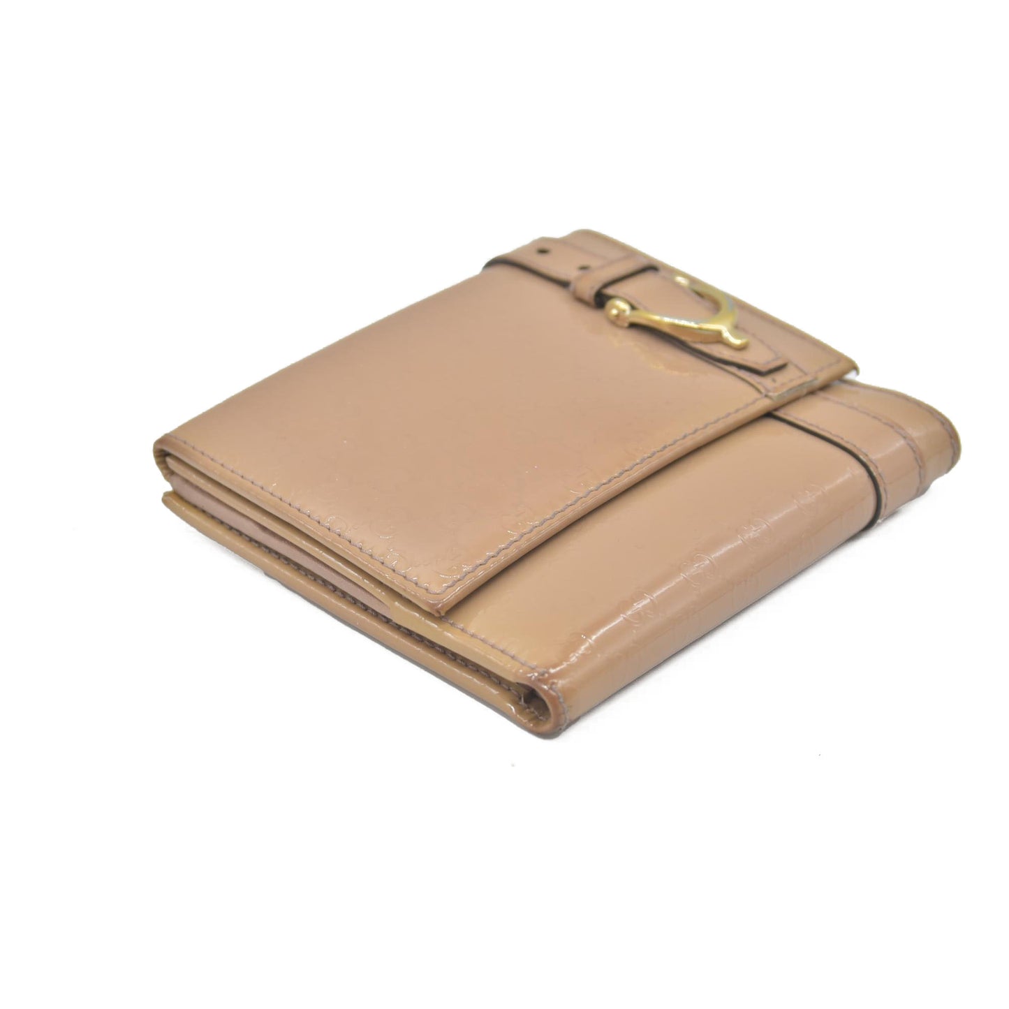 $470 Gucci Pink Patent Leather Microguccissima Nice Compact Wallet CONSIGNMENT