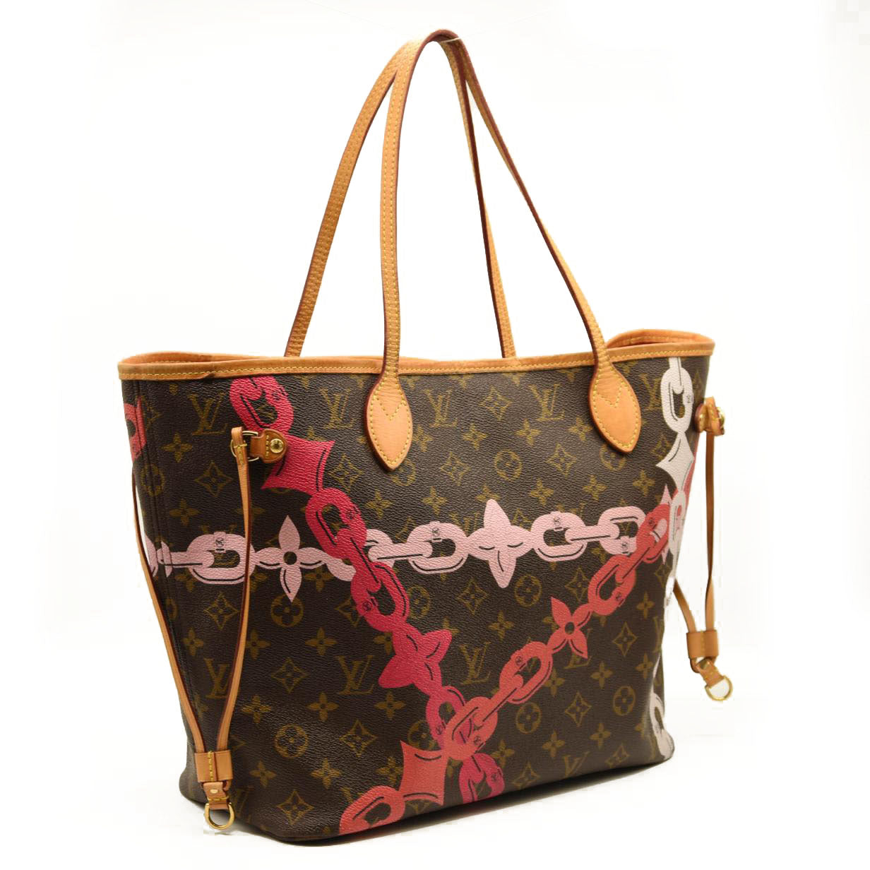 Louis Vuitton Monogram Bay Neverfull MM Rose Ballerine Poppy