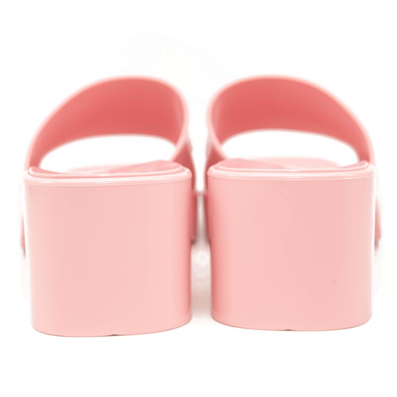 NEW Gucci Rubber Logo Platform Slide Sandal Pink EU 39