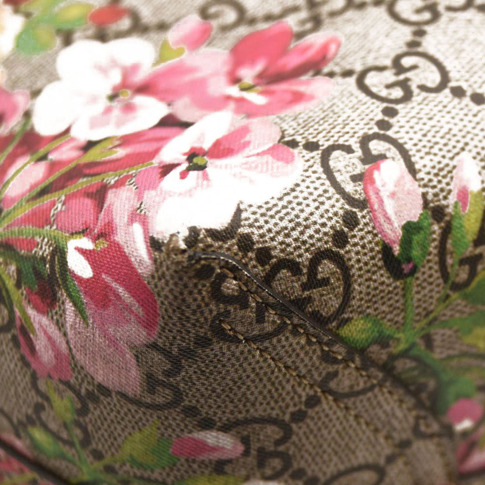 GUCCI GG Supreme Monogram Blooms Large Reversible Tote Beige Multicolor Dry Rose