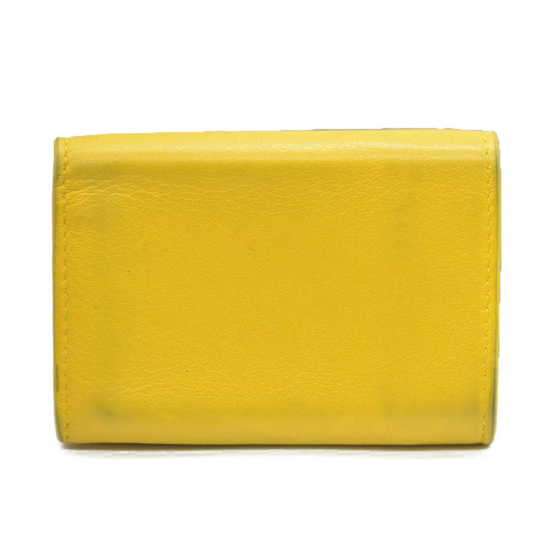 BALENCIAGA Everyday Mini Papier Leather Trifold Wallet Yellow