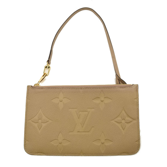 LOUIS VUITTON Empreinte Monogram Giant Neverfull MM Pochette Tourterelle