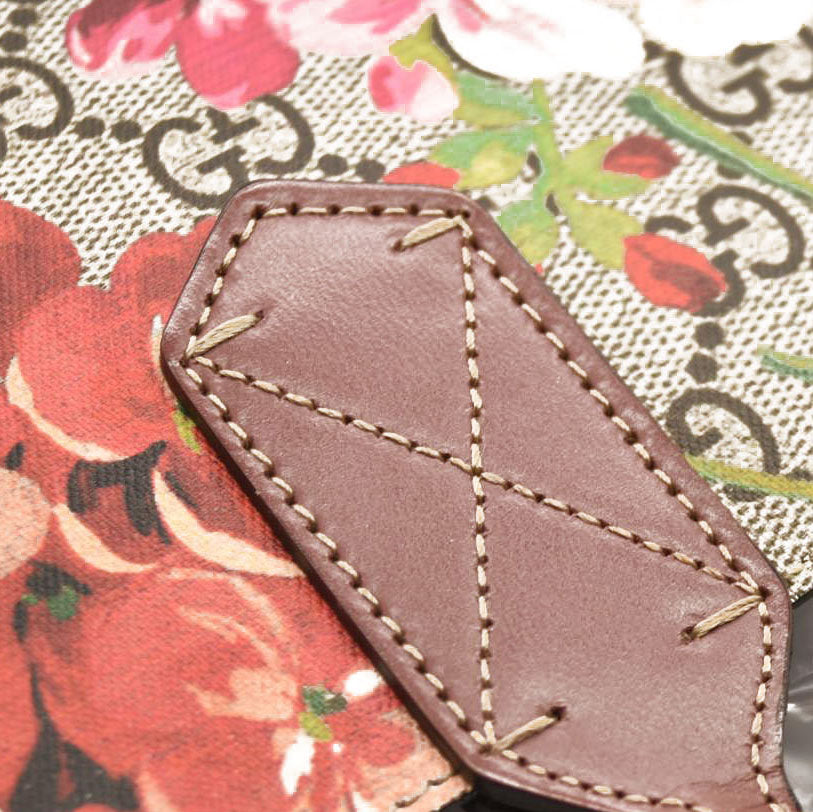 GUCCI GG Supreme Monogram Blooms Large Reversible Tote Beige Multicolor Dry Rose