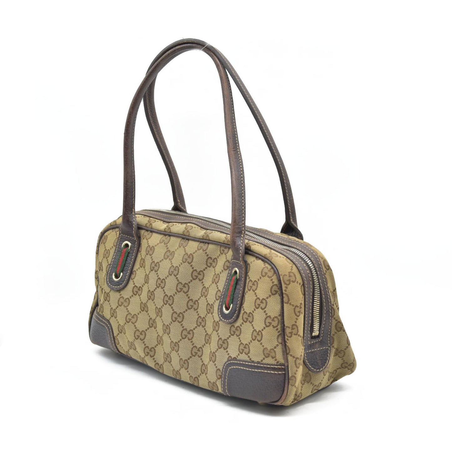 $890 Gucci GG Canvas Princy Boston Bag CONSIGNMENT