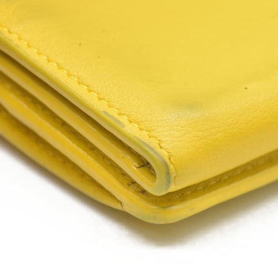 BALENCIAGA Everyday Mini Papier Leather Trifold Wallet Yellow
