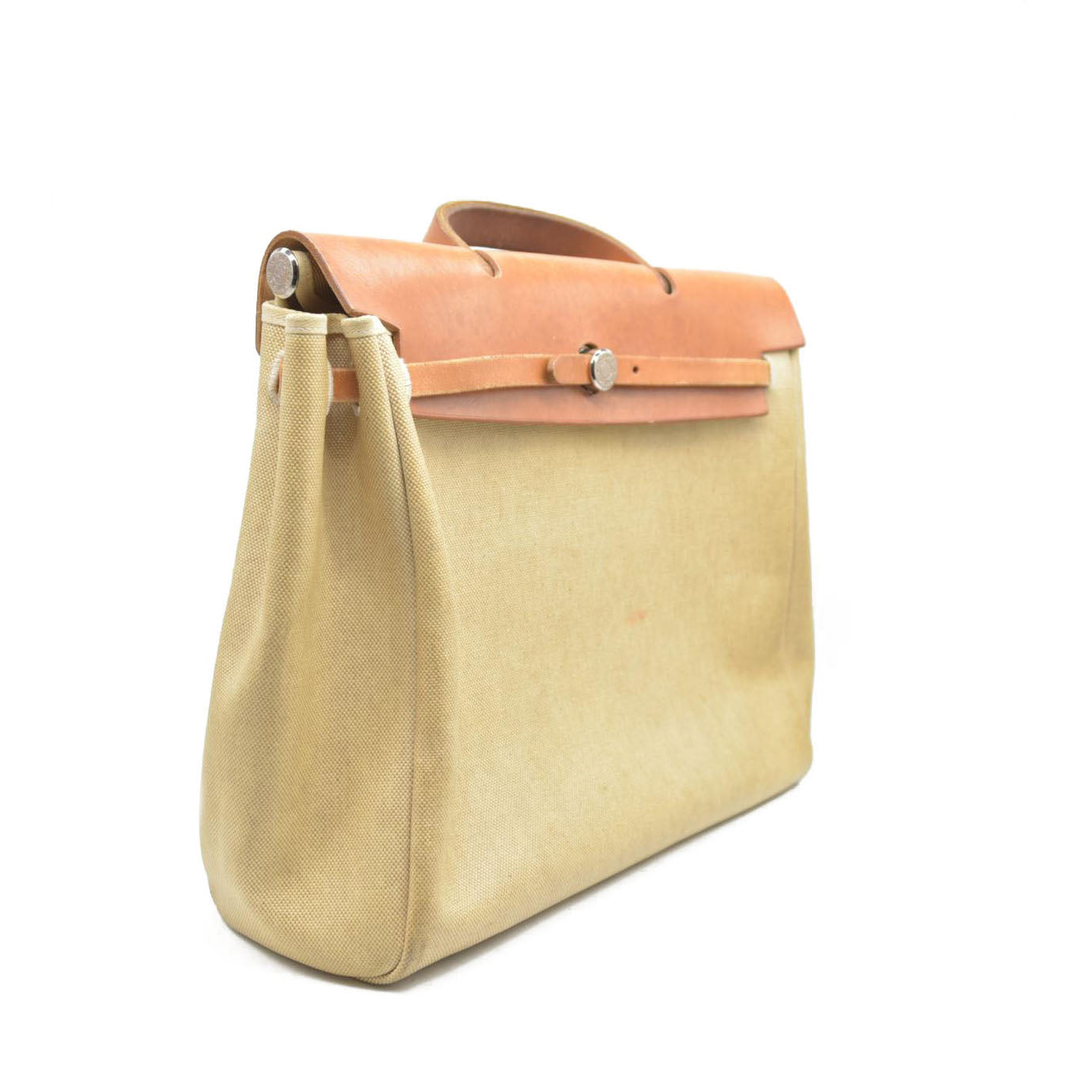 $2750 Hermes  Toile Herbag MM Natural