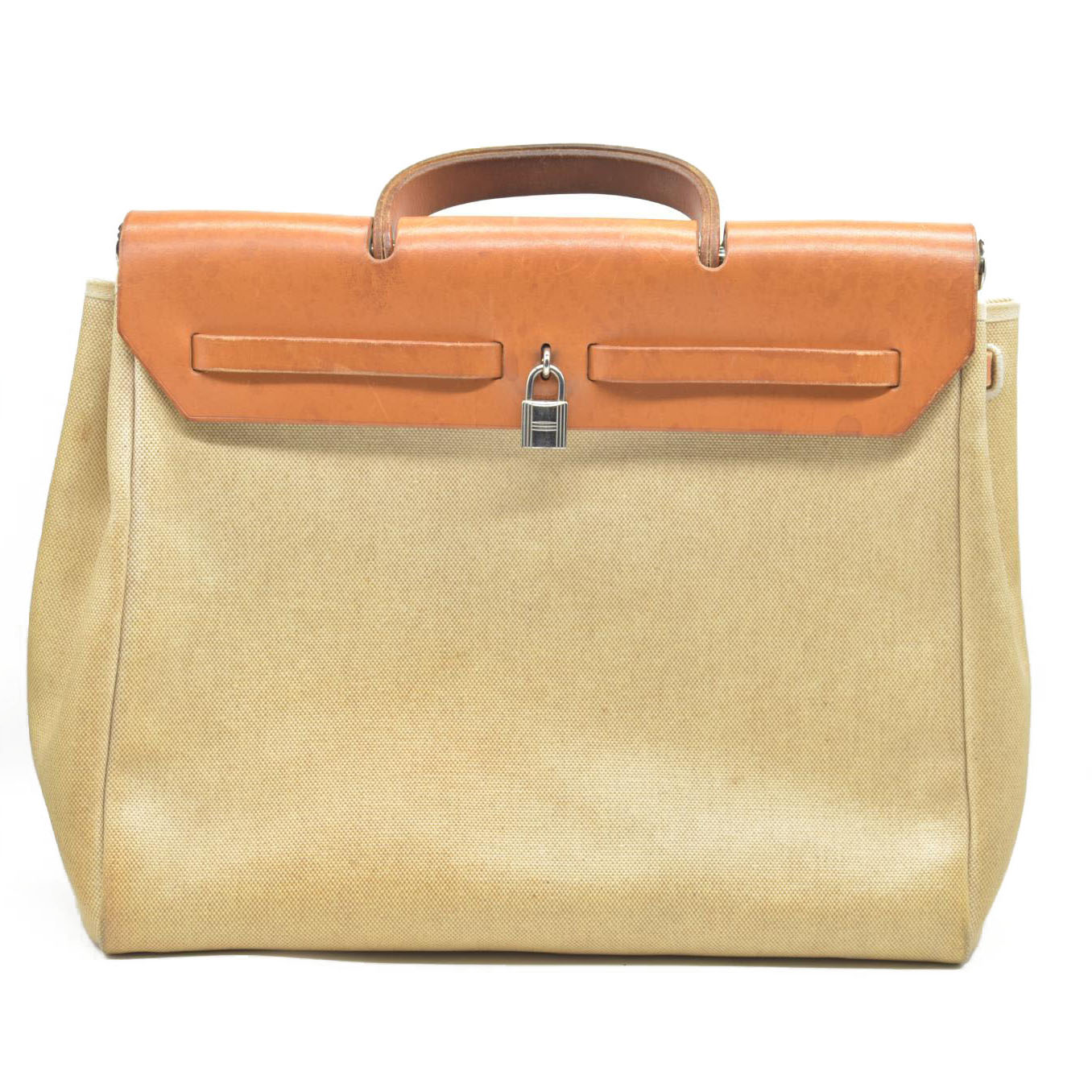 $2750 Hermes  Toile Herbag MM Natural