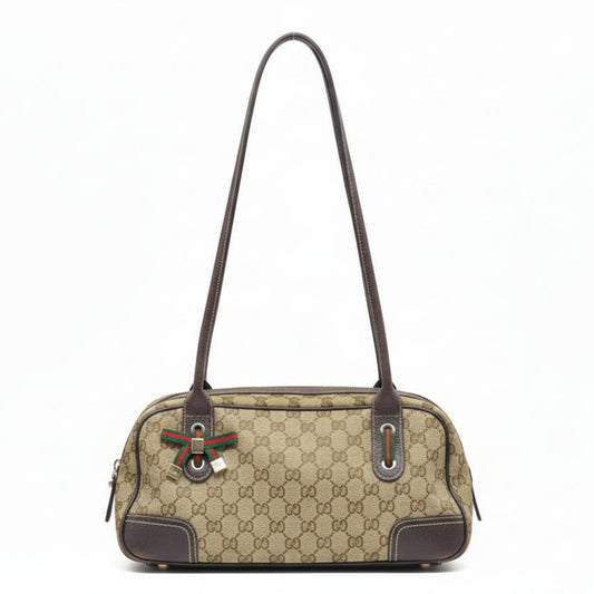 $890 Gucci GG Canvas Princy Boston Bag CONSIGNMENT