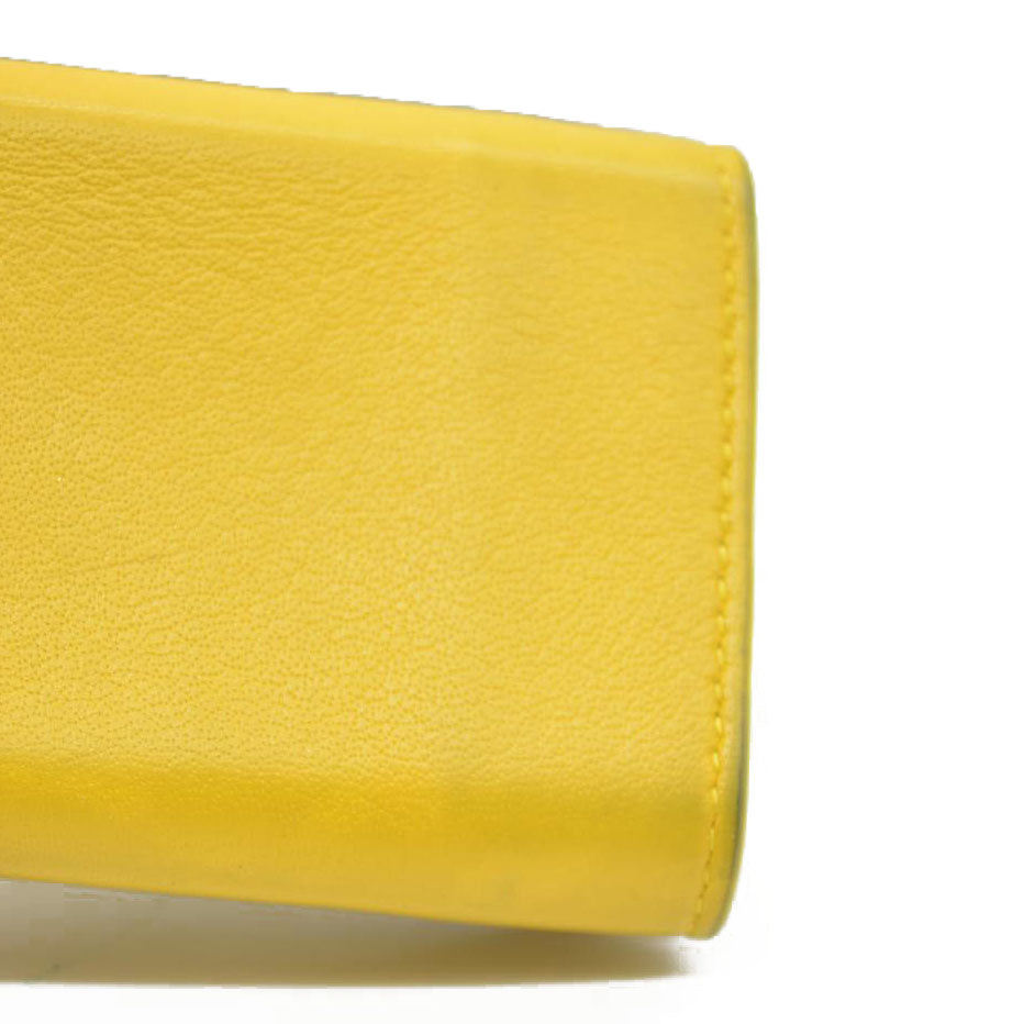 BALENCIAGA Everyday Mini Papier Leather Trifold Wallet Yellow