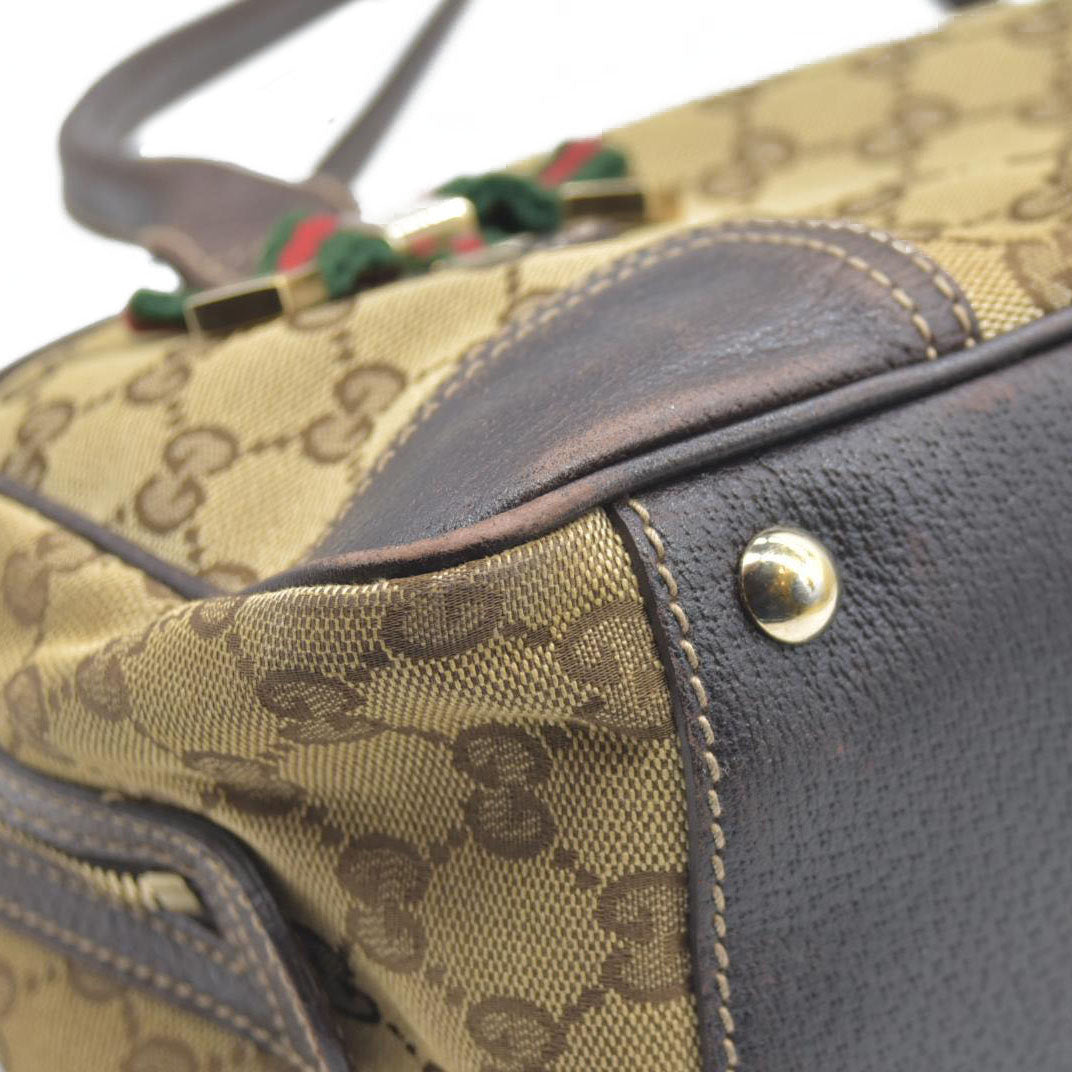 $890 Gucci GG Canvas Princy Boston Bag CONSIGNMENT