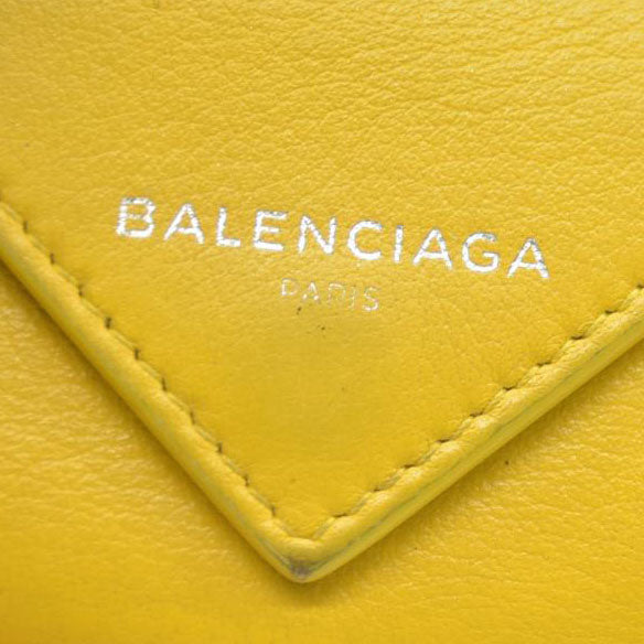 BALENCIAGA Everyday Mini Papier Leather Trifold Wallet Yellow