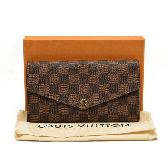 Louis Vuitton  Damier Ebene Sarah Wallet NM Rose Ballerine RFID