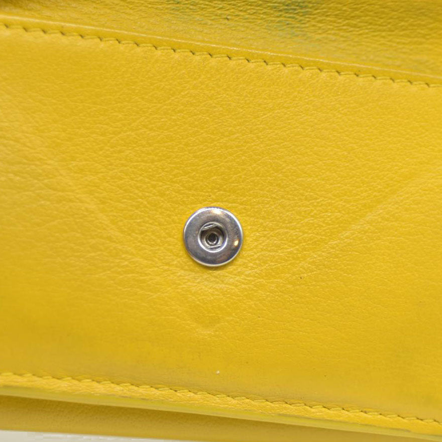 BALENCIAGA Everyday Mini Papier Leather Trifold Wallet Yellow