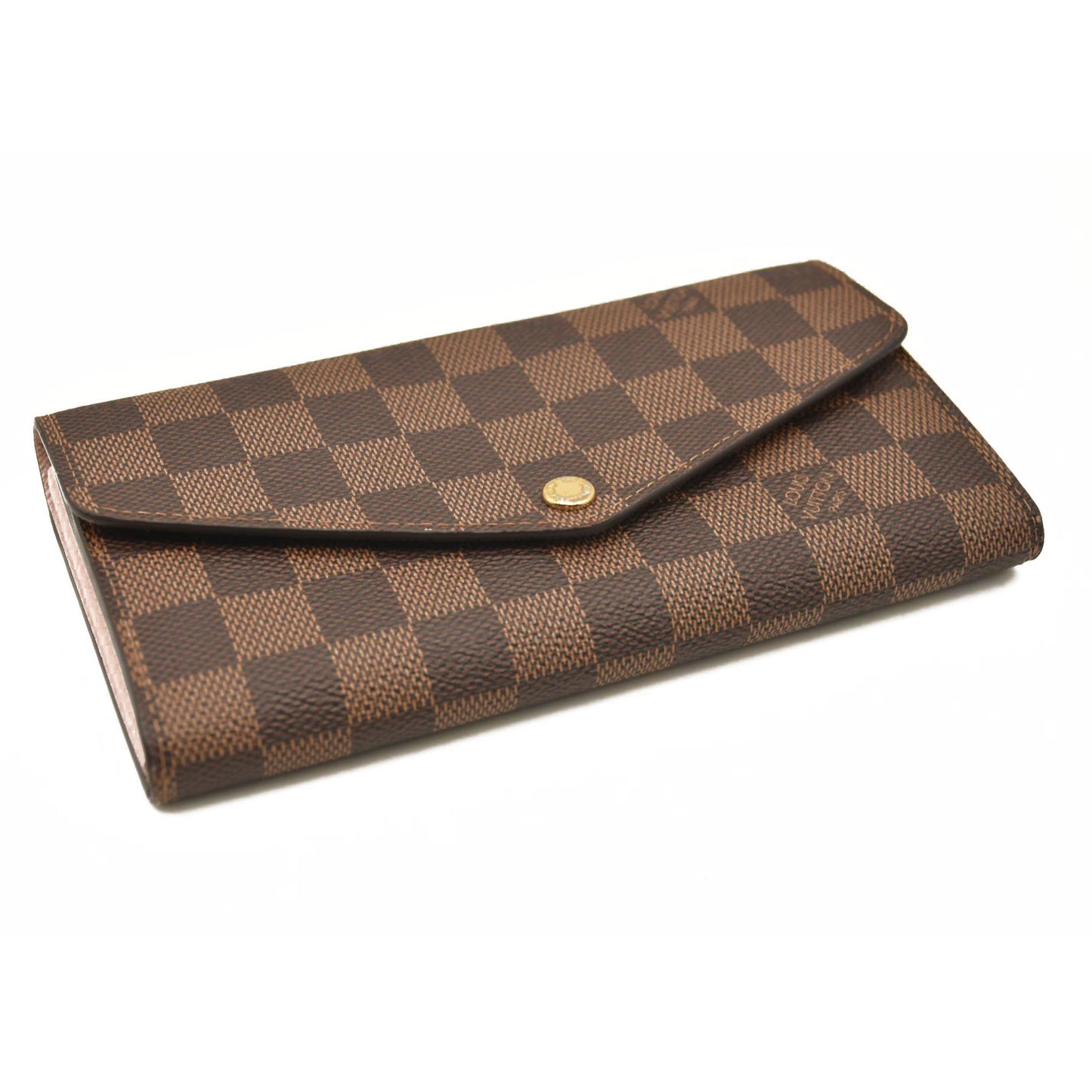 Louis Vuitton  Damier Ebene Sarah Wallet NM Rose Ballerine RFID