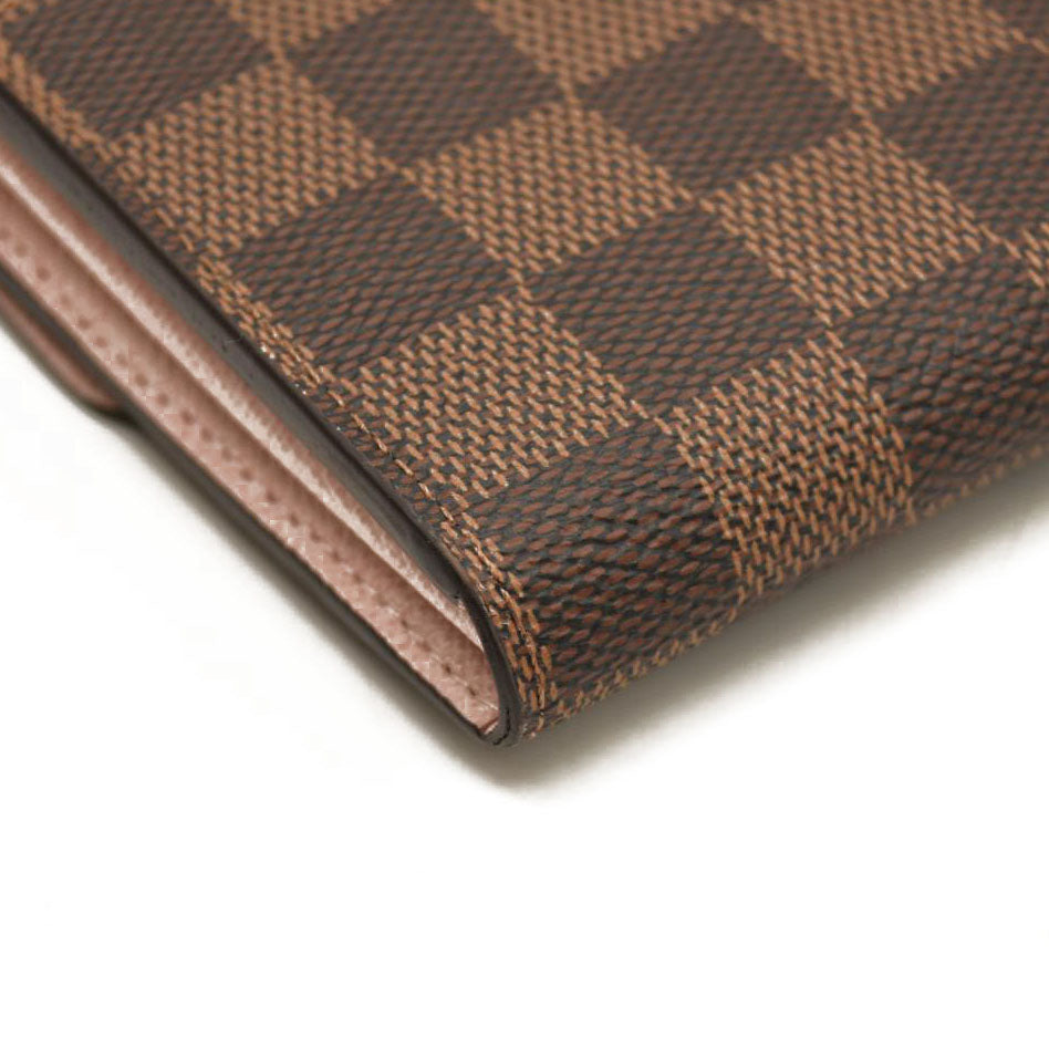 Louis Vuitton  Damier Ebene Sarah Wallet NM Rose Ballerine RFID