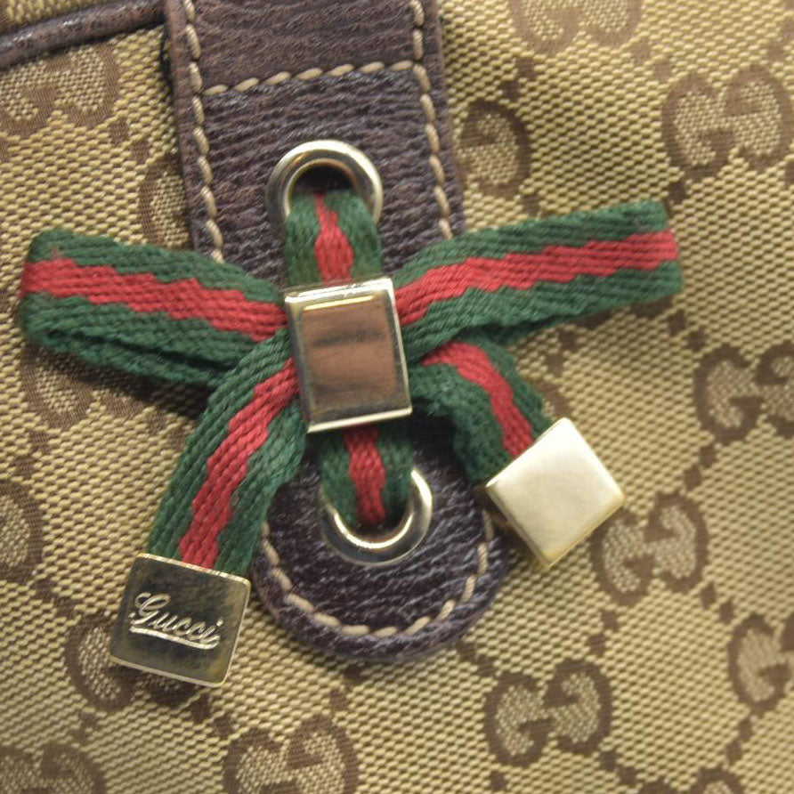 $890 Gucci GG Canvas Princy Boston Bag CONSIGNMENT