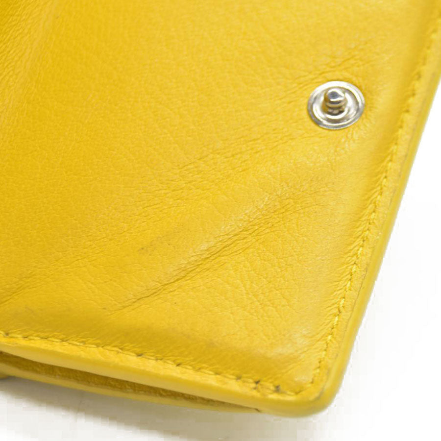 BALENCIAGA Everyday Mini Papier Leather Trifold Wallet Yellow