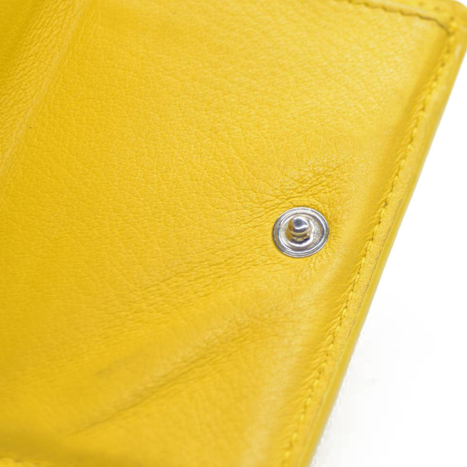 BALENCIAGA Everyday Mini Papier Leather Trifold Wallet Yellow