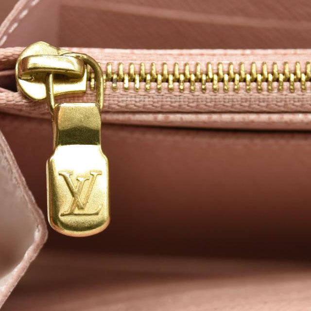 Louis Vuitton  Damier Ebene Sarah Wallet NM Rose Ballerine RFID