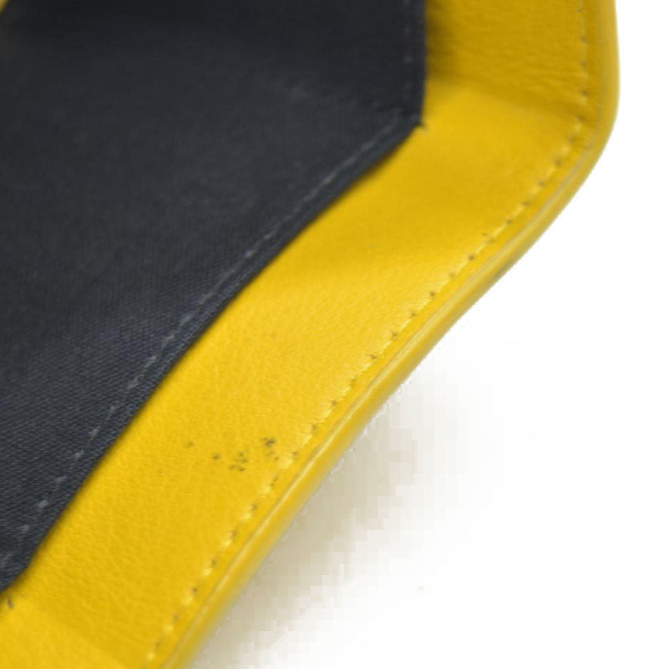 BALENCIAGA Everyday Mini Papier Leather Trifold Wallet Yellow