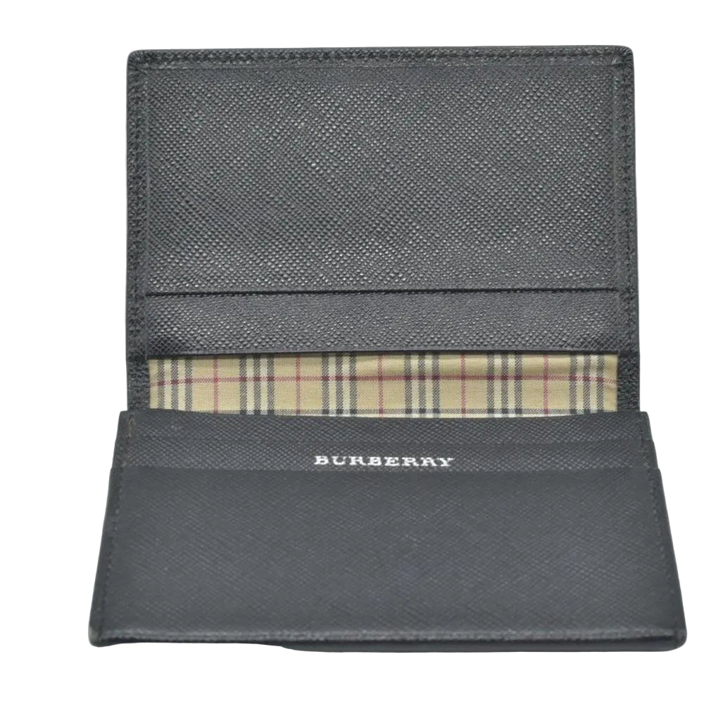 $415 Burberry Bi-Fold Wallet in Black Leather CONSIGNMENT