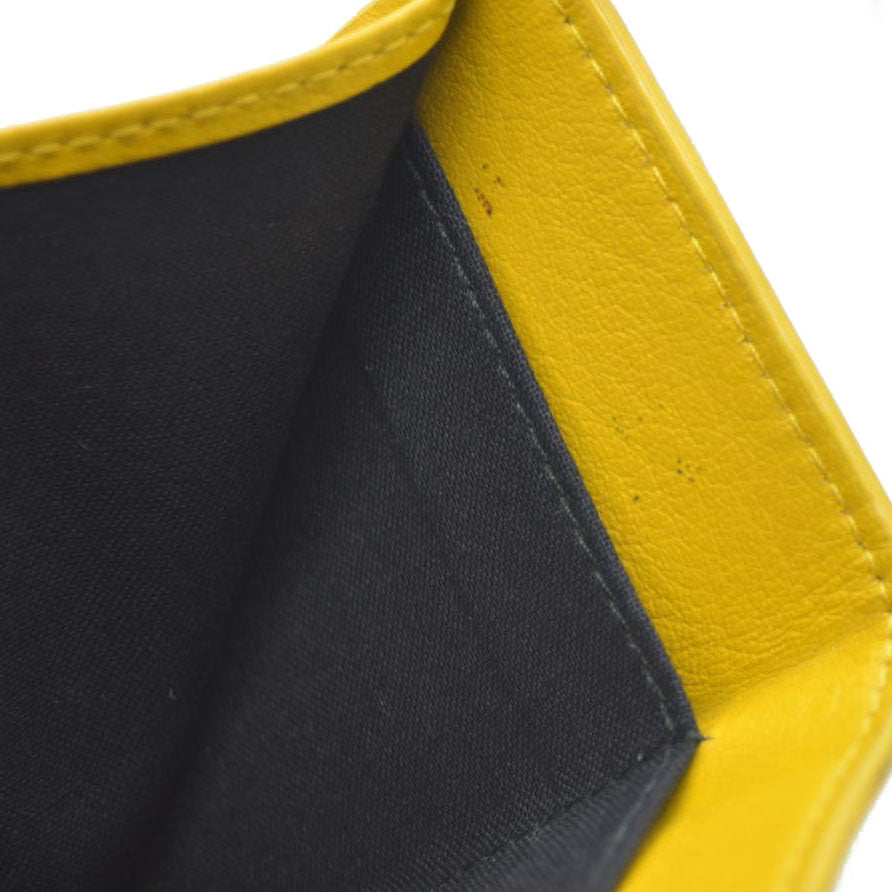 BALENCIAGA Everyday Mini Papier Leather Trifold Wallet Yellow