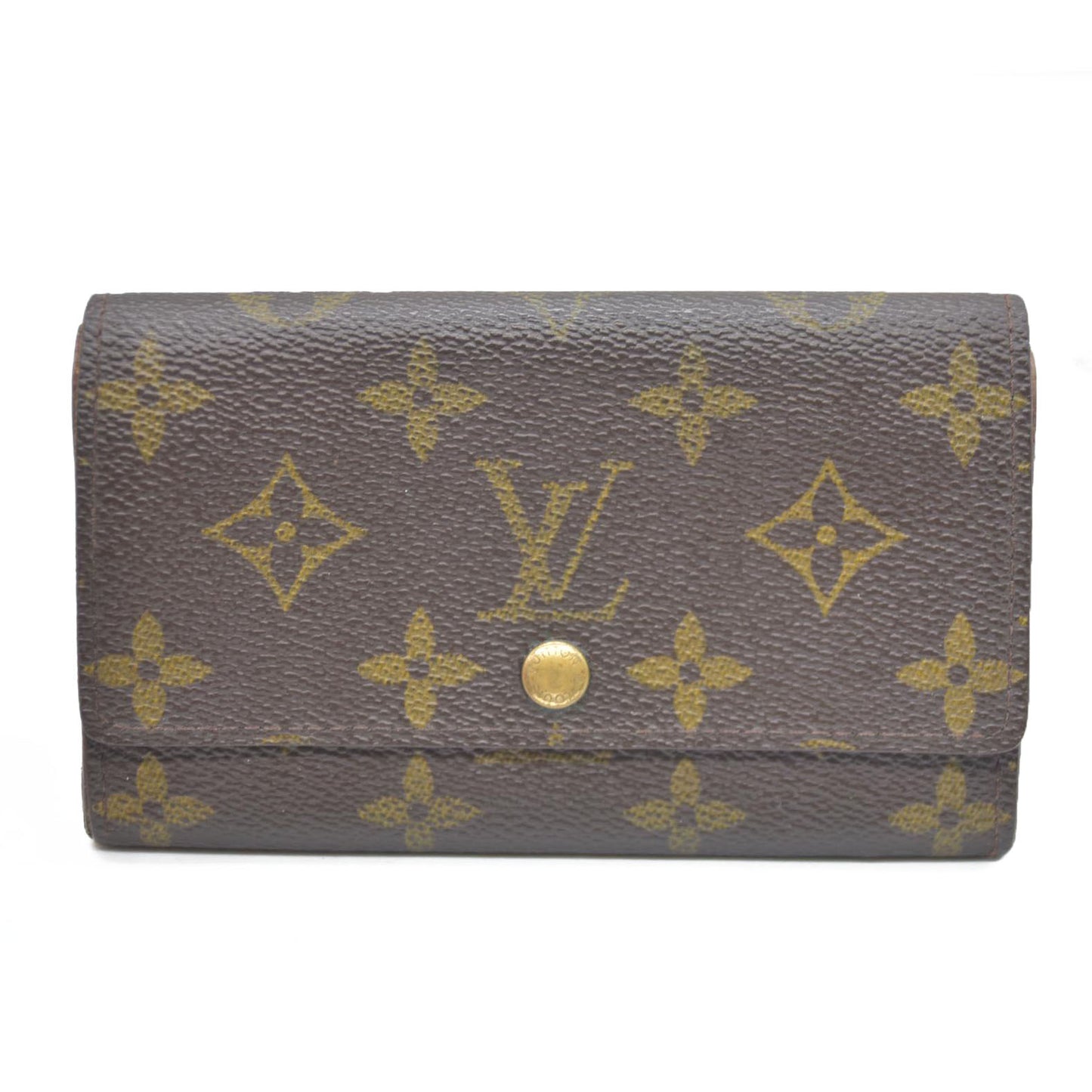 Louis Vuitton Monogram Porte Monnaie Zip Bifold Wallet Brown CA1906