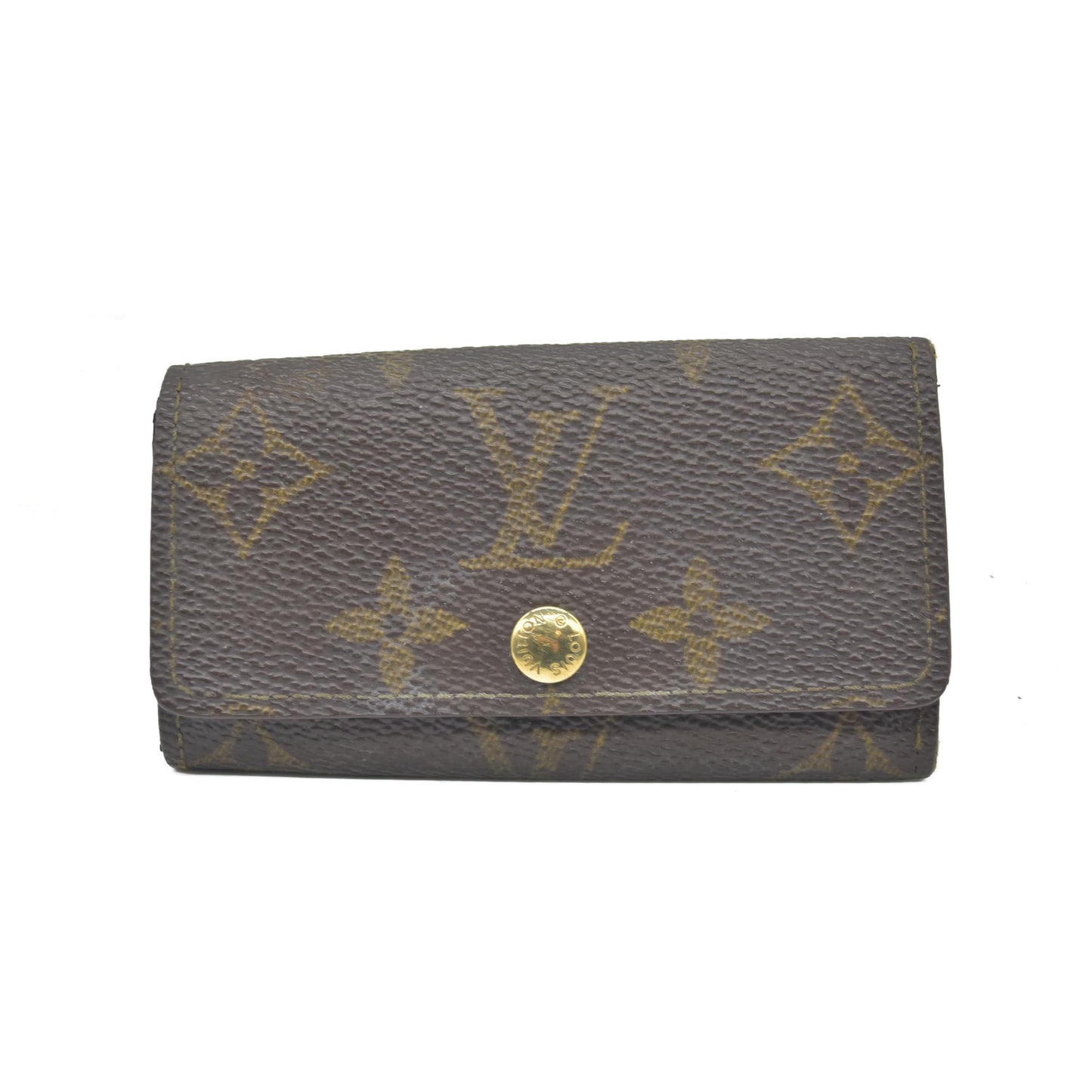 $345 Louis Vuitton Monogram Multicles 4 Ring Key Case Brown ET0892 CONSIGNMENT