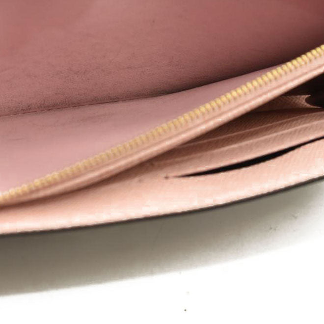 Louis Vuitton  Damier Ebene Sarah Wallet NM Rose Ballerine RFID