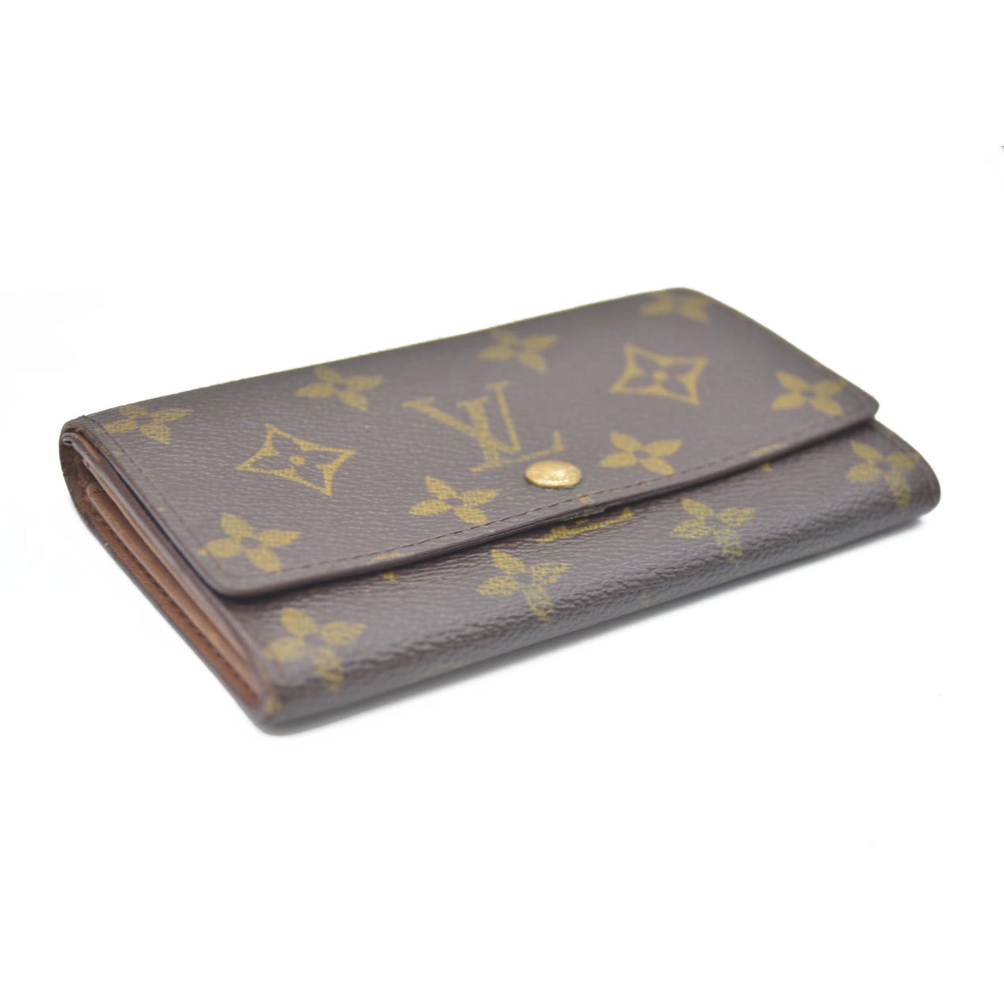 Louis Vuitton Monogram Porte Monnaie Zip Bifold Wallet Brown CA1906