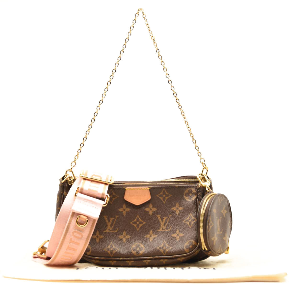 LOUIS VUITTON Monogram Multi Pochette Accessories Rose Clair