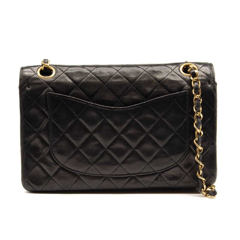 1991 Chanel Timeless Classic Double Flap Bag In Black Quilted Chain Shoulder Bag