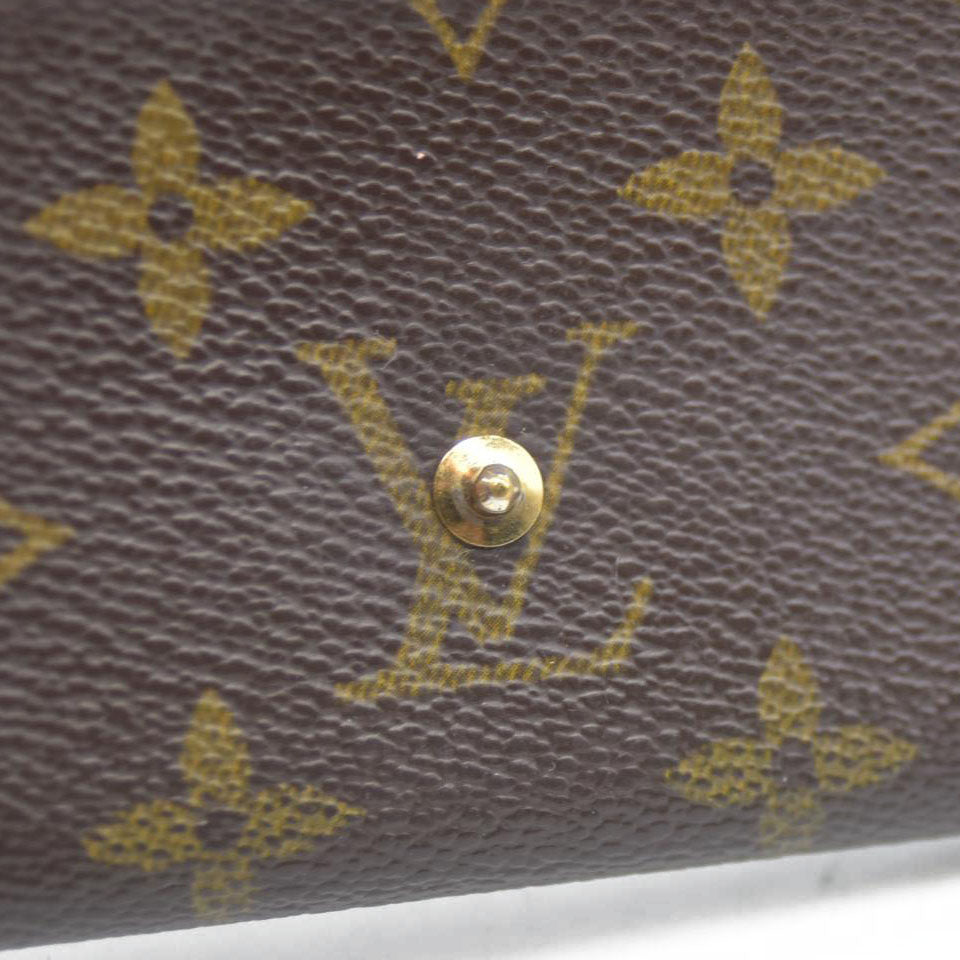 Louis Vuitton Monogram Porte Monnaie Zip Bifold Wallet Brown CA1906