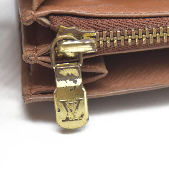 Louis Vuitton Monogram Porte Monnaie Zip Bifold Wallet Brown CA1906