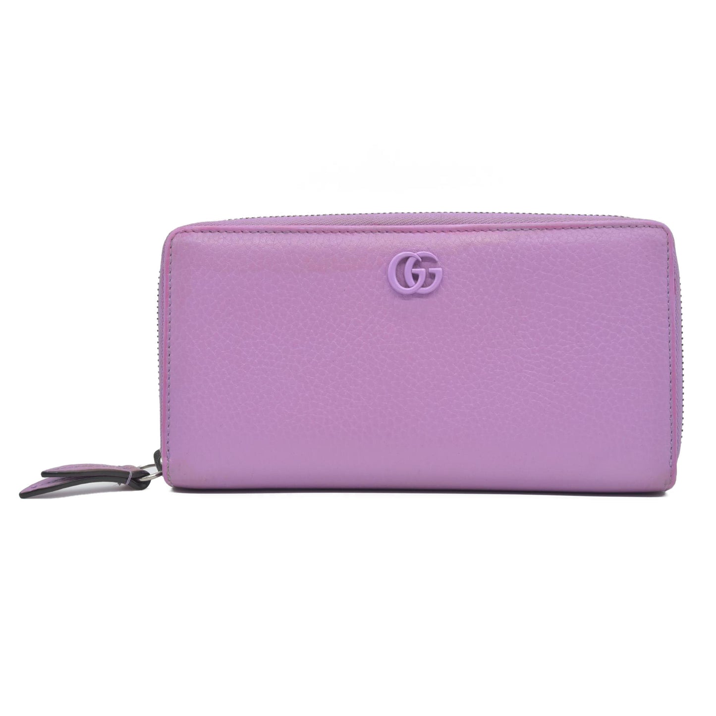 $660 Gucci Marmont Double G Marmont Zip Around Wallet Purple CONSIGNMENT