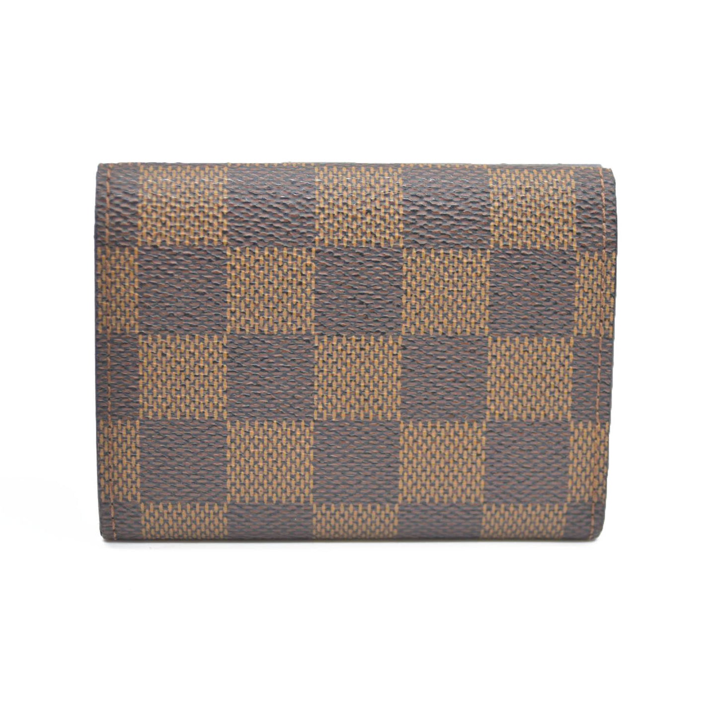 Louis Vuitton Damier Porte Monnaie Plat Coin Purse Wallet Brown MI1919