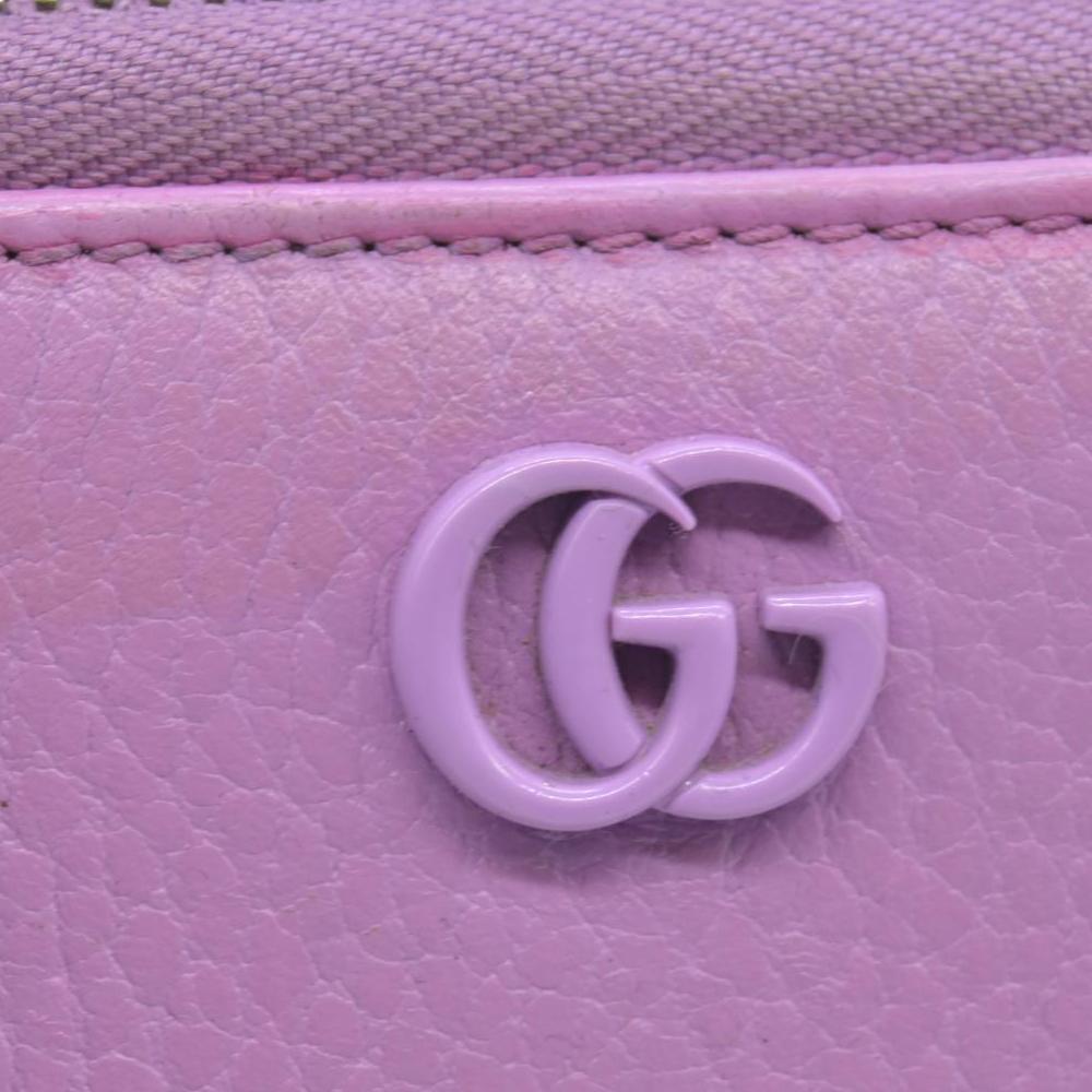 $660 Gucci Marmont Double G Marmont Zip Around Wallet Purple CONSIGNMENT
