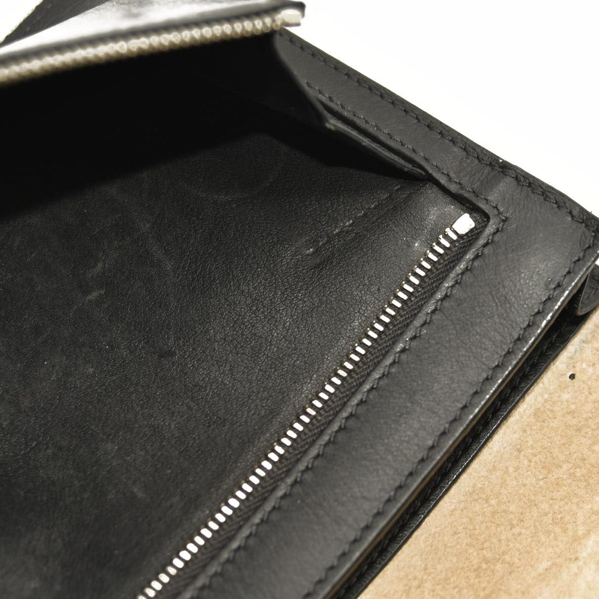 Celine  Grained Calfskin Large Multifunction Strap Wallet Black