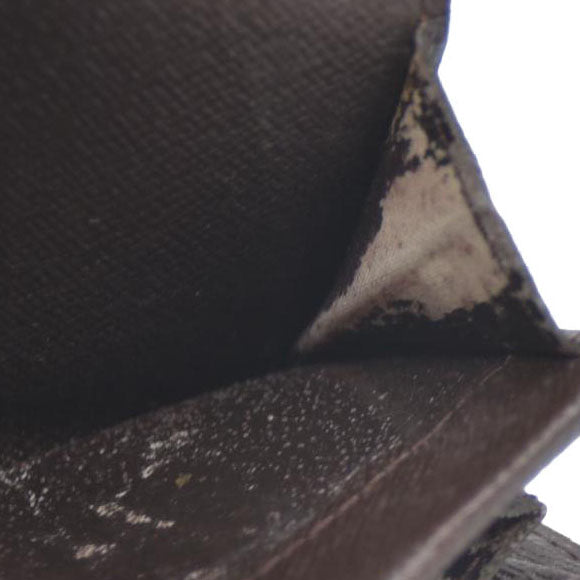 Louis Vuitton Damier Porte Monnaie Plat Coin Purse Wallet Brown MI1919