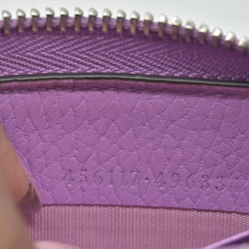 $660 Gucci Marmont Double G Marmont Zip Around Wallet Purple CONSIGNMENT