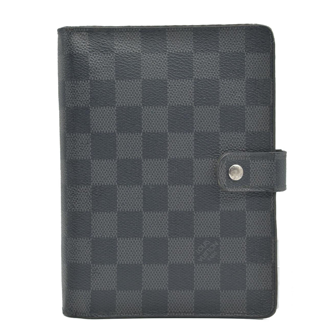 $755 2010 Louis Vuitton Damier Graphite Medium Ring Agenda Cover SP5100 CONSIGNMENT