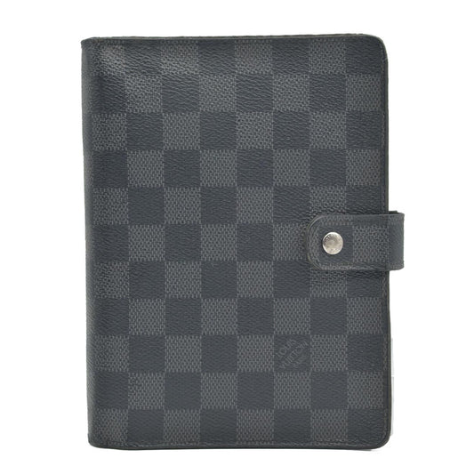 $755 2010 Louis Vuitton Damier Graphite Medium Ring Agenda Cover SP5100 CONSIGNMENT