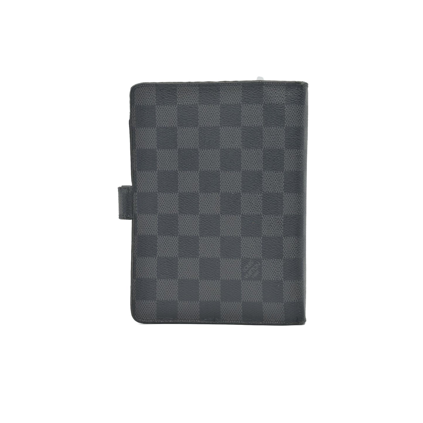 $755 2010 Louis Vuitton Damier Graphite Medium Ring Agenda Cover SP5100 CONSIGNMENT